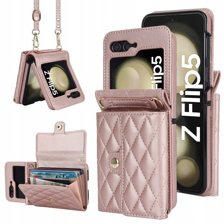 Pouzdro Wallet Case pro Samsung Galaxy Z Flip5, Kryt smyčcem
