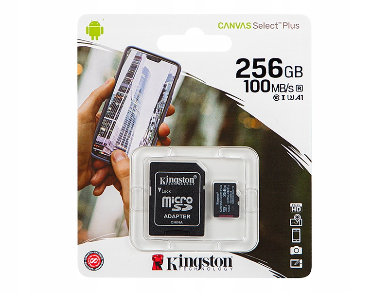256GB microSDXC karta Kingston Sd adaptér