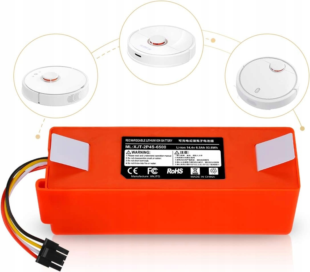 Baterie Pro Xiaomi Roborock s50 s51 s55 14,4V 6500 mAh
