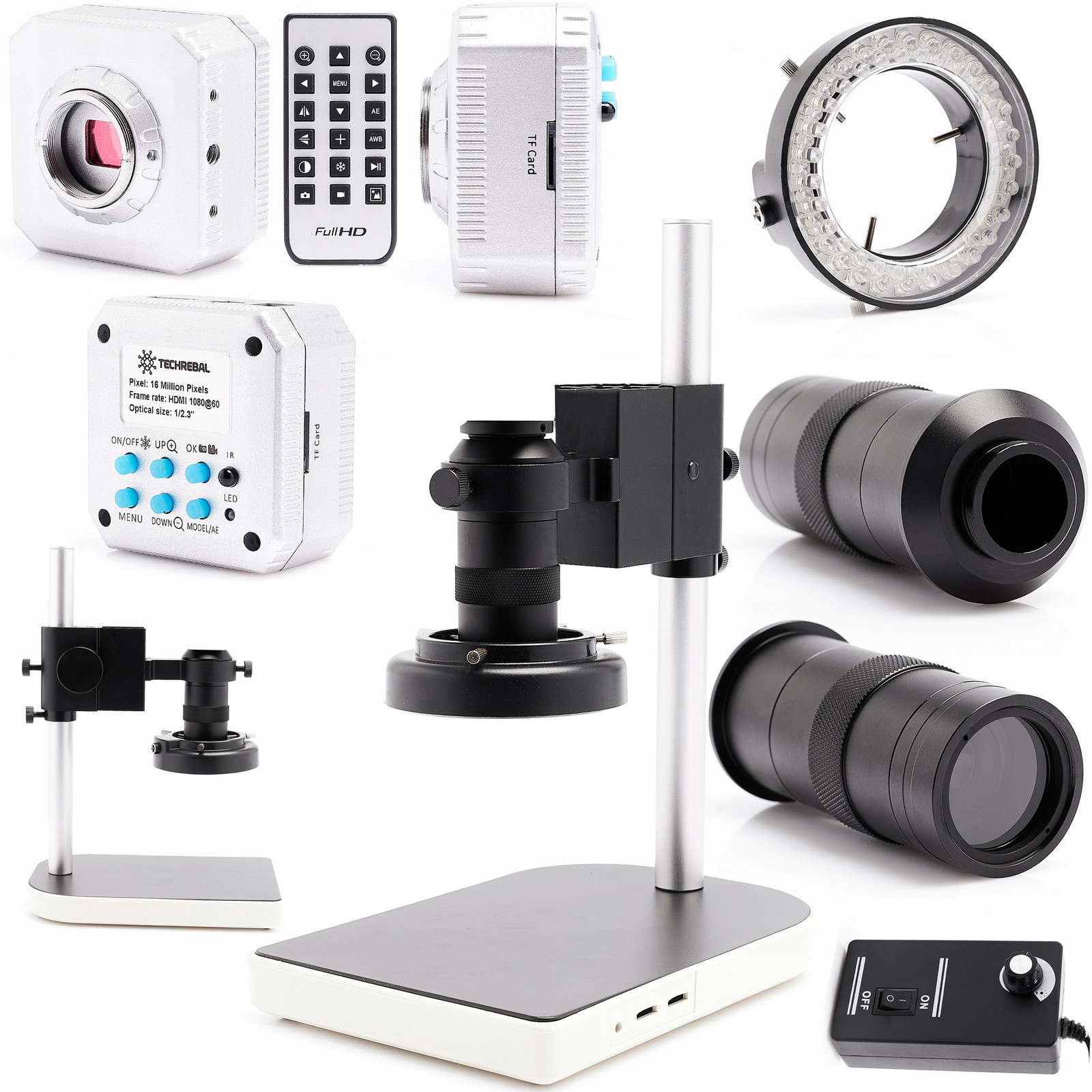 Digitální Mikroskop K10M Kamera 16MP Hdmi Objektiv C-mount Led 56X Techrebal