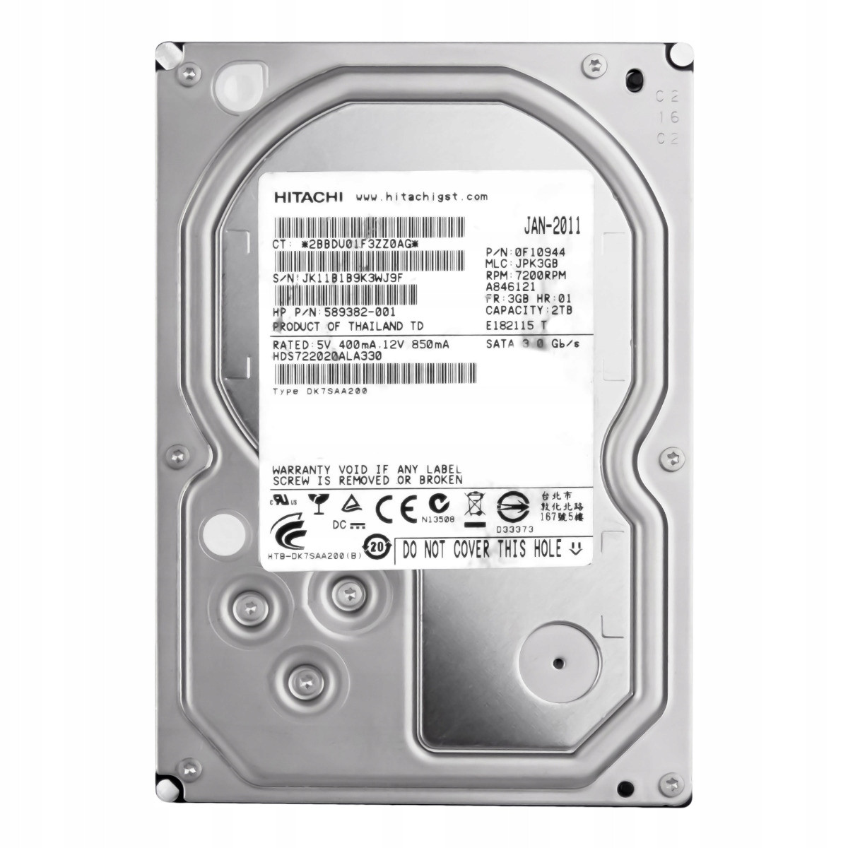 DeskStar 7K2000 2TB 7.2K 32MB Sata II 3.5'' HDS722020ALA330