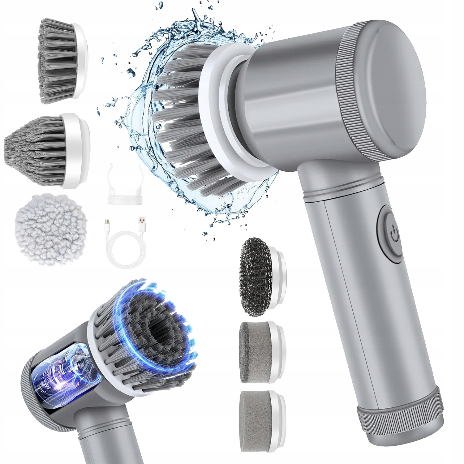 7w1 bezdrátový elektrický čisticí kartáč pro koupelnu, podlahu