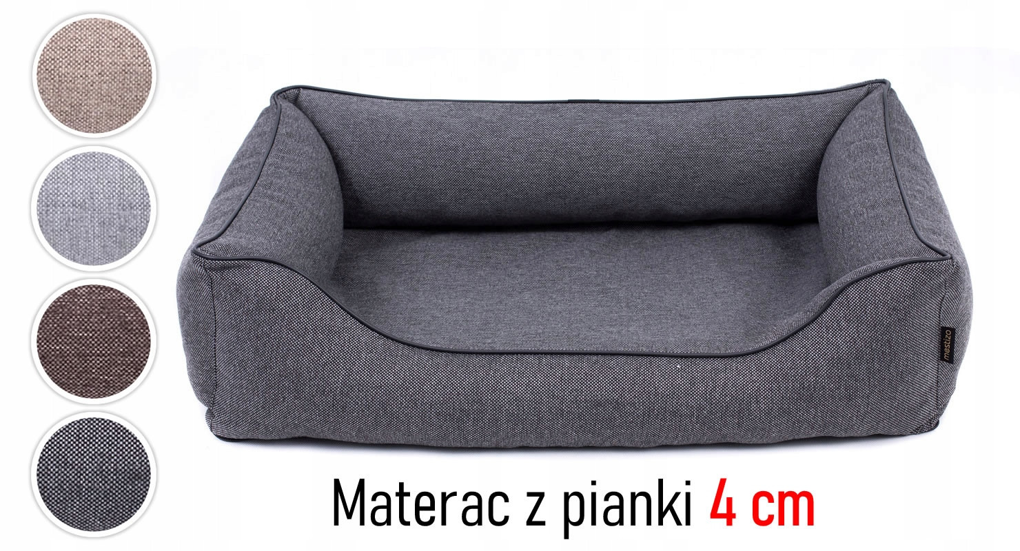 Pevný pelíšek gauč pro psa 65x50 pěna 4cm rozebíratelný c.szare/czarn