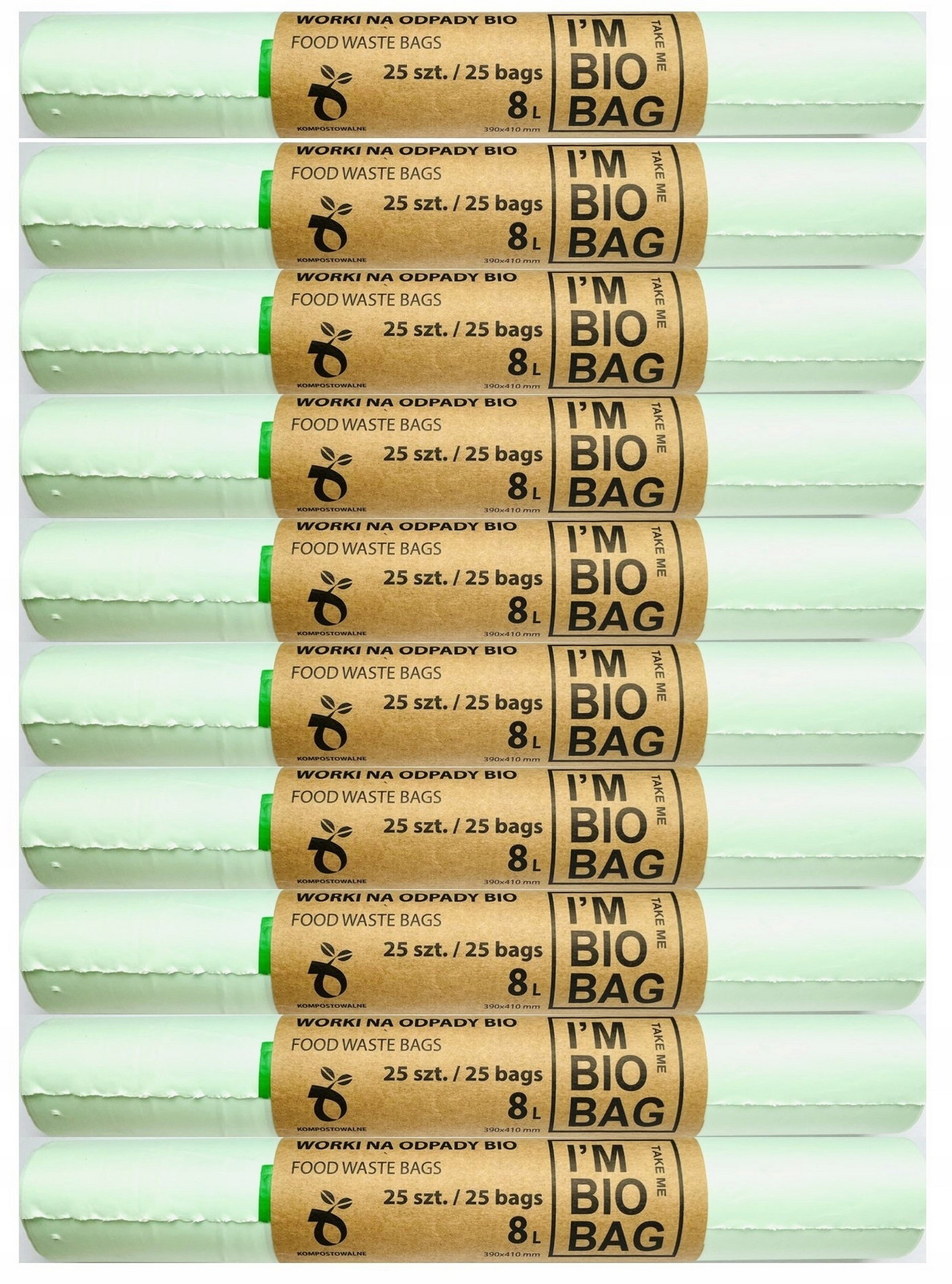 Biologicky Odbouratelné Kompostovatelné Sáčky x10 8L Bio (250 Ks) 11313
