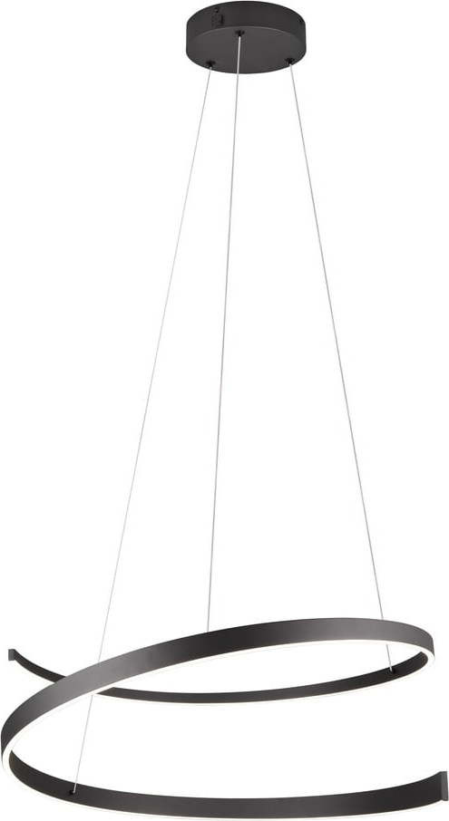 Černé LED závěsné svítidlo s hlasovým ovládáním/s ovládáním pomocí mobilní aplikace s kovovým stínidlem ø 75 cm Cinardi – CINQUE
