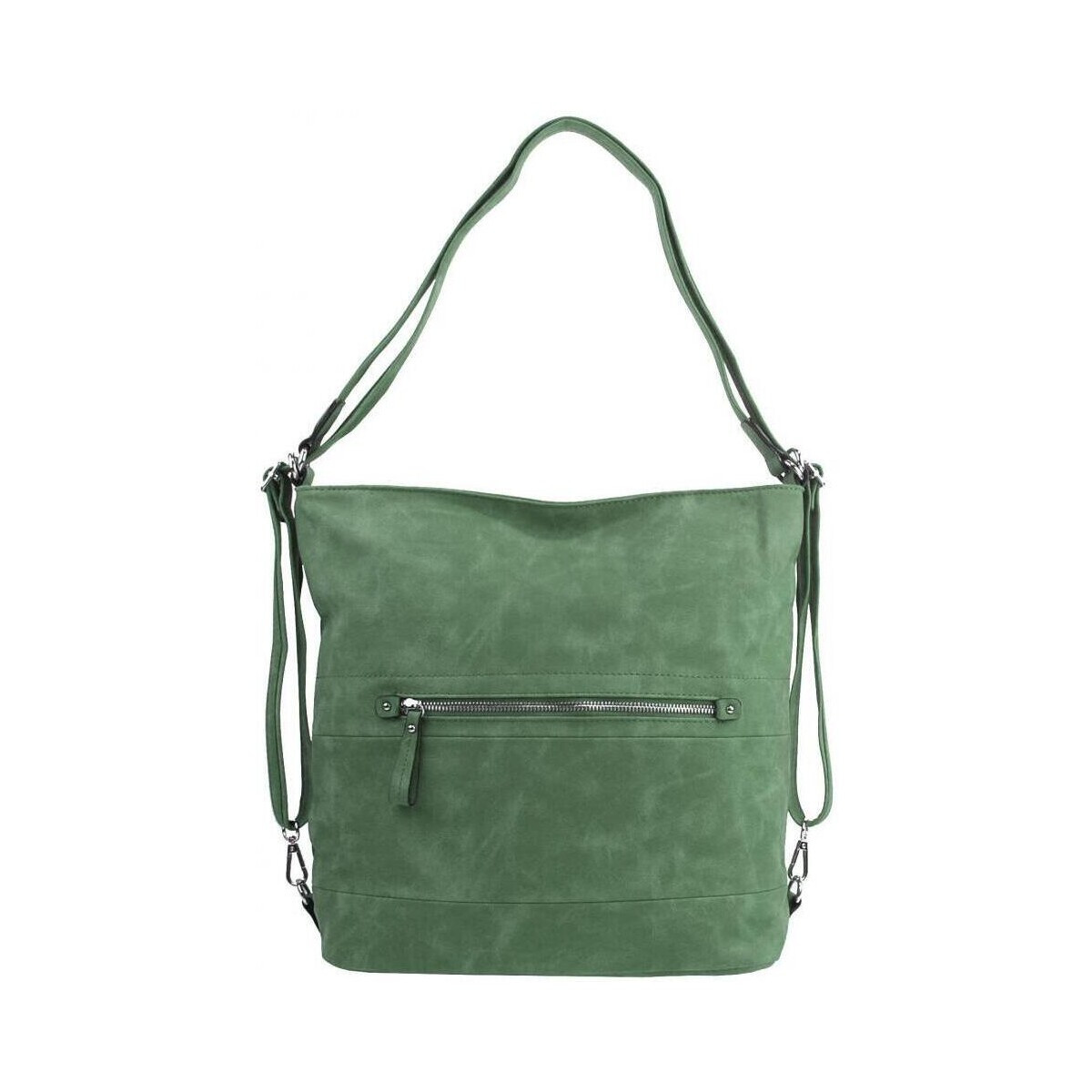 Bella Belly  Velká dámská kabelka přes rameno / batoh zelená  Zelená