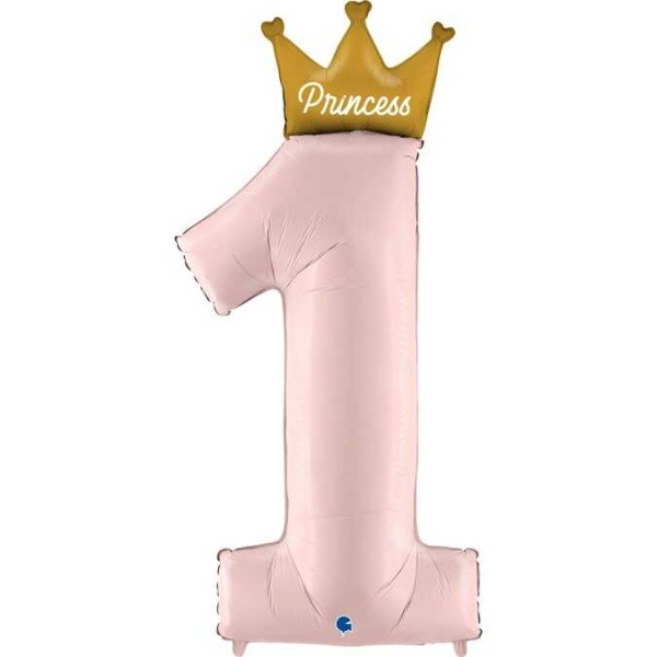 Balónek fóliový 1. narozeniny Princess 117 cm