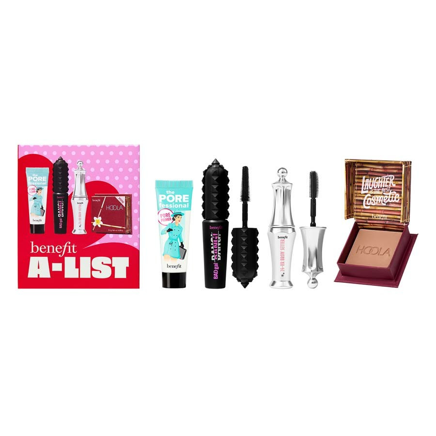 Benefit Cosmetics A-List Mini Mascara, Brow Setter, Bronzer & Primer Kit Set 1 kus