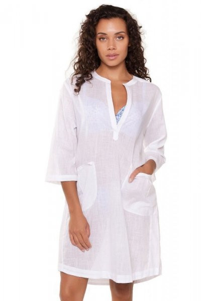 Lingadore 7225 bílá Plážová tunika XL bílá