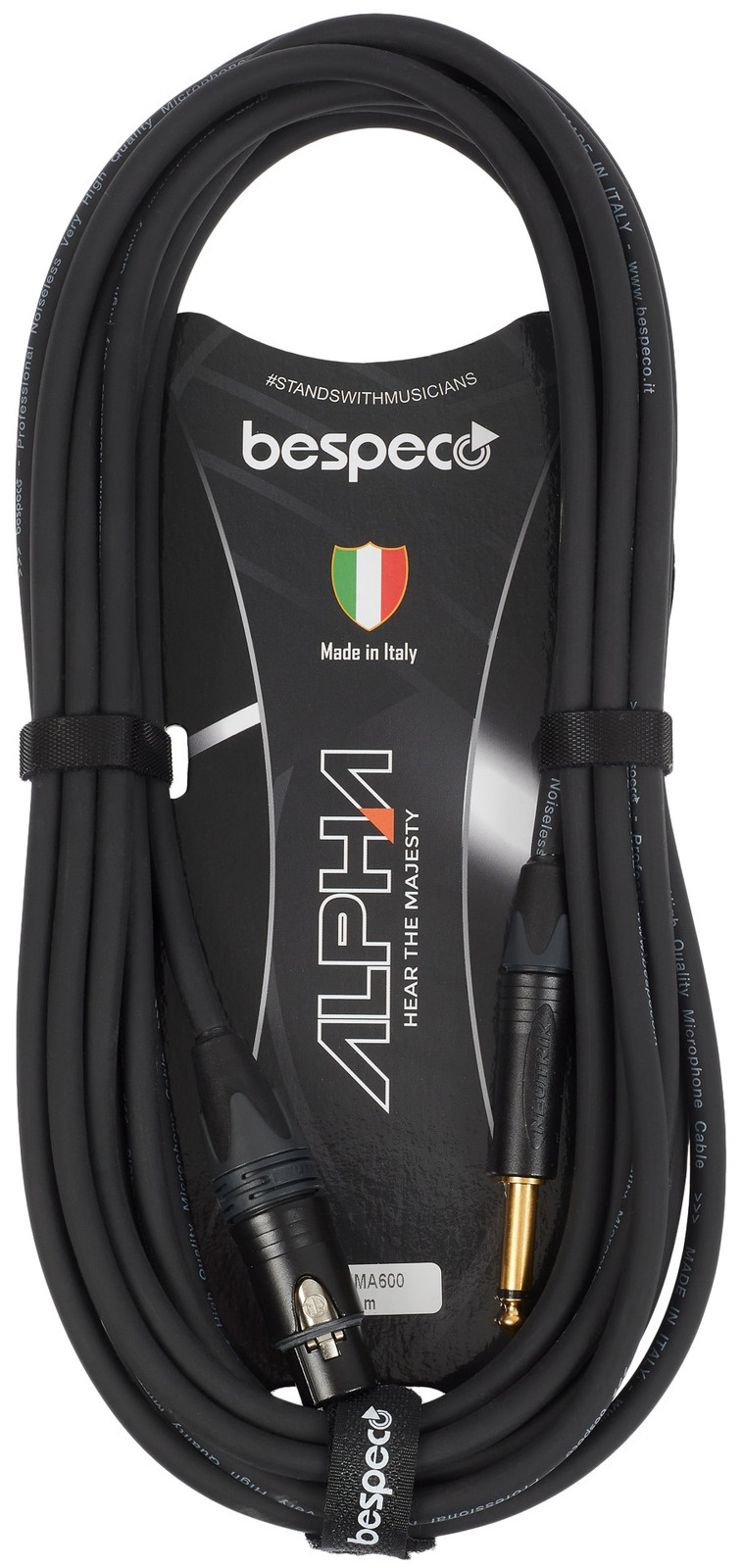 Bespeco Alpha Microphone Cable Neutrik XLR F - Jack 6 m