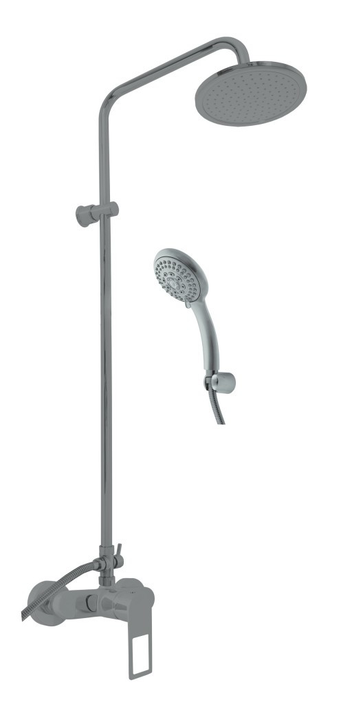 SLEZAK-RAV Vodovodní baterie sprchová s hlavovou a ruční sprchou NIL metal grey lesklá NL282.5/7MGL