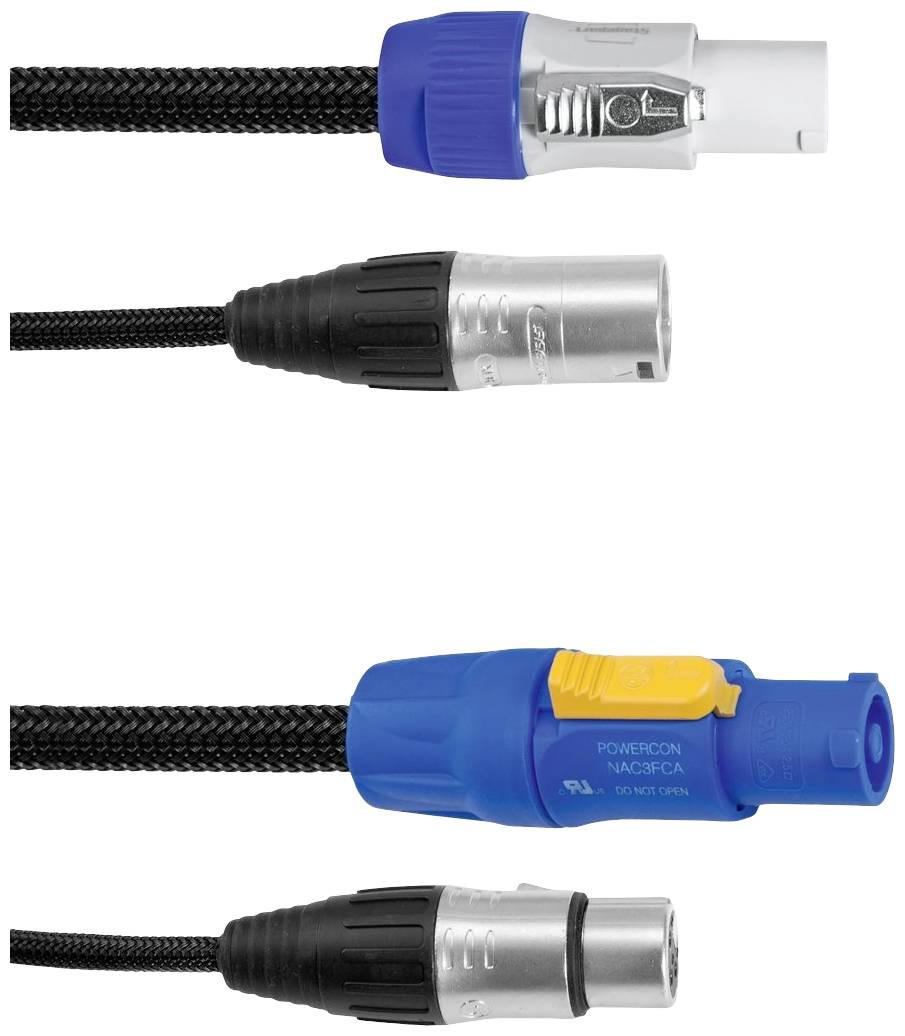 Eurolite Power-Hybrid DMX propojovací kabel [1x XLR zástrčka 3pólová - 1x XLR zástrčka 3pólová] 1.5 m