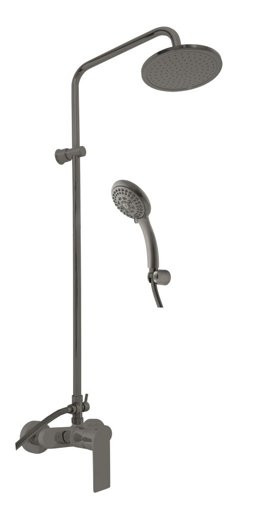 SLEZAK-RAV Vodovodní baterie sprchová s hlavovou a ruční sprchou NIL metal grey kartáčovaná, Barva: METAL GREY kartáčovaná , Rozměr: 150 mm NL182.5/7-1MGK