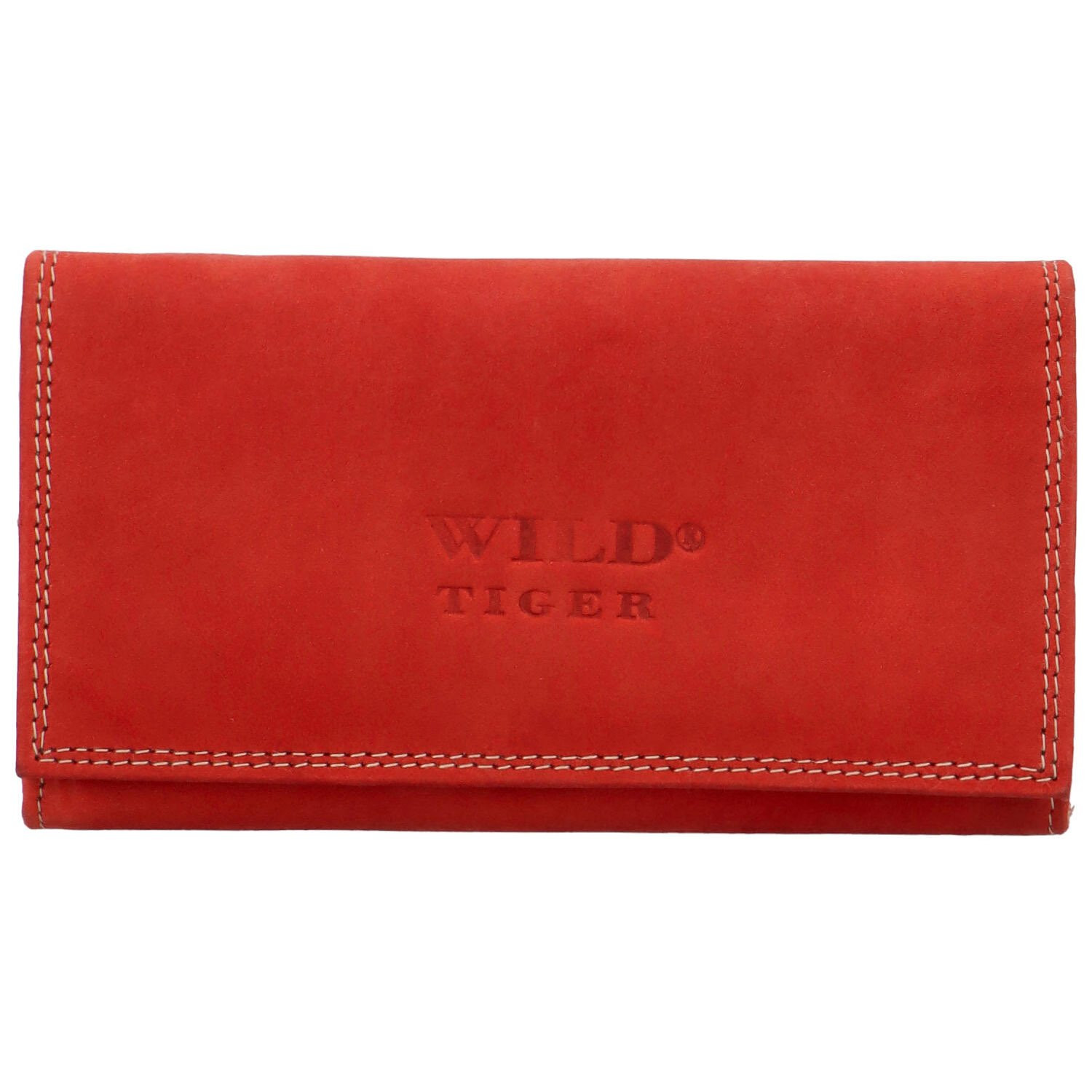 Dámská kožená peněženka červená - Wild Tiger Chocky červená