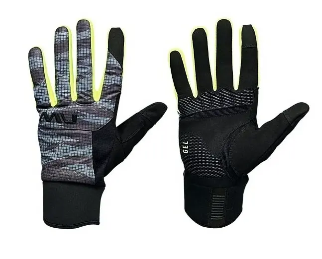 Pánské cyklistické rukavice NorthWave  Fast Gel Glove Anthra/Yellow Flu