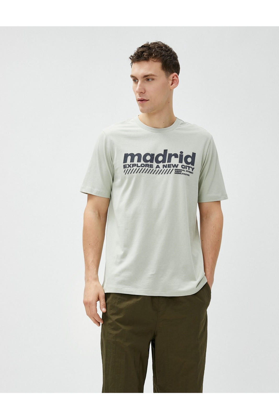 Koton Madrid T-Shirt Printed Short Sleeve Crew Neck Cotton
