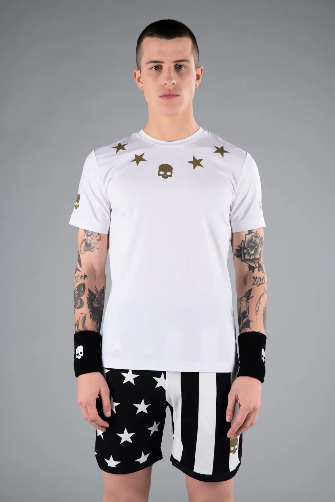 Pánské tričko Hydrogen  Star Tech Tee White/Gold XL