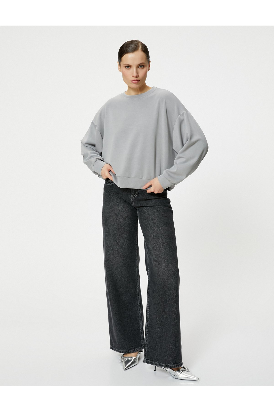 Koton Basic Sweatshirt Crew Neck Modal Blended