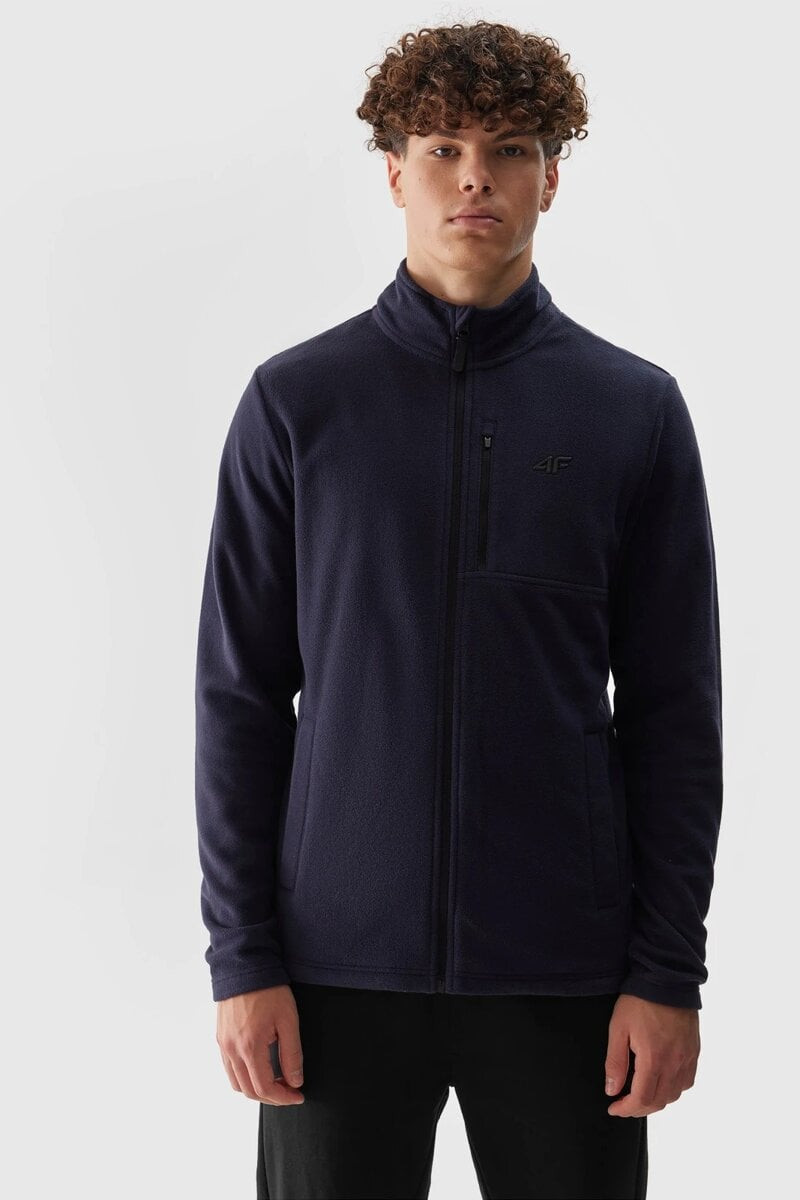 Pánský 4F fleecový stojatý límec Regular Navy Blue