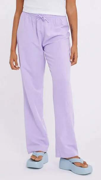 Fialové lněné kalhoty Envii, velikost XL