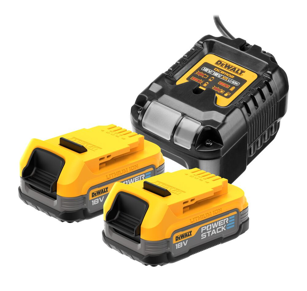 DeWALT DCB1102E2 XR Startovací sada aku 18V (2x1,7Ah) POWERSTACK + nabíječka