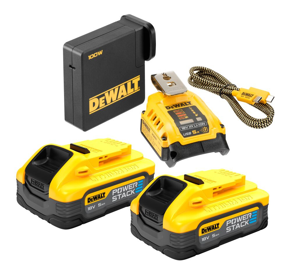 DeWALT DCB094H2 USB-C Sada aku (2x5Ah) + nabíjecí set POWERSTACK