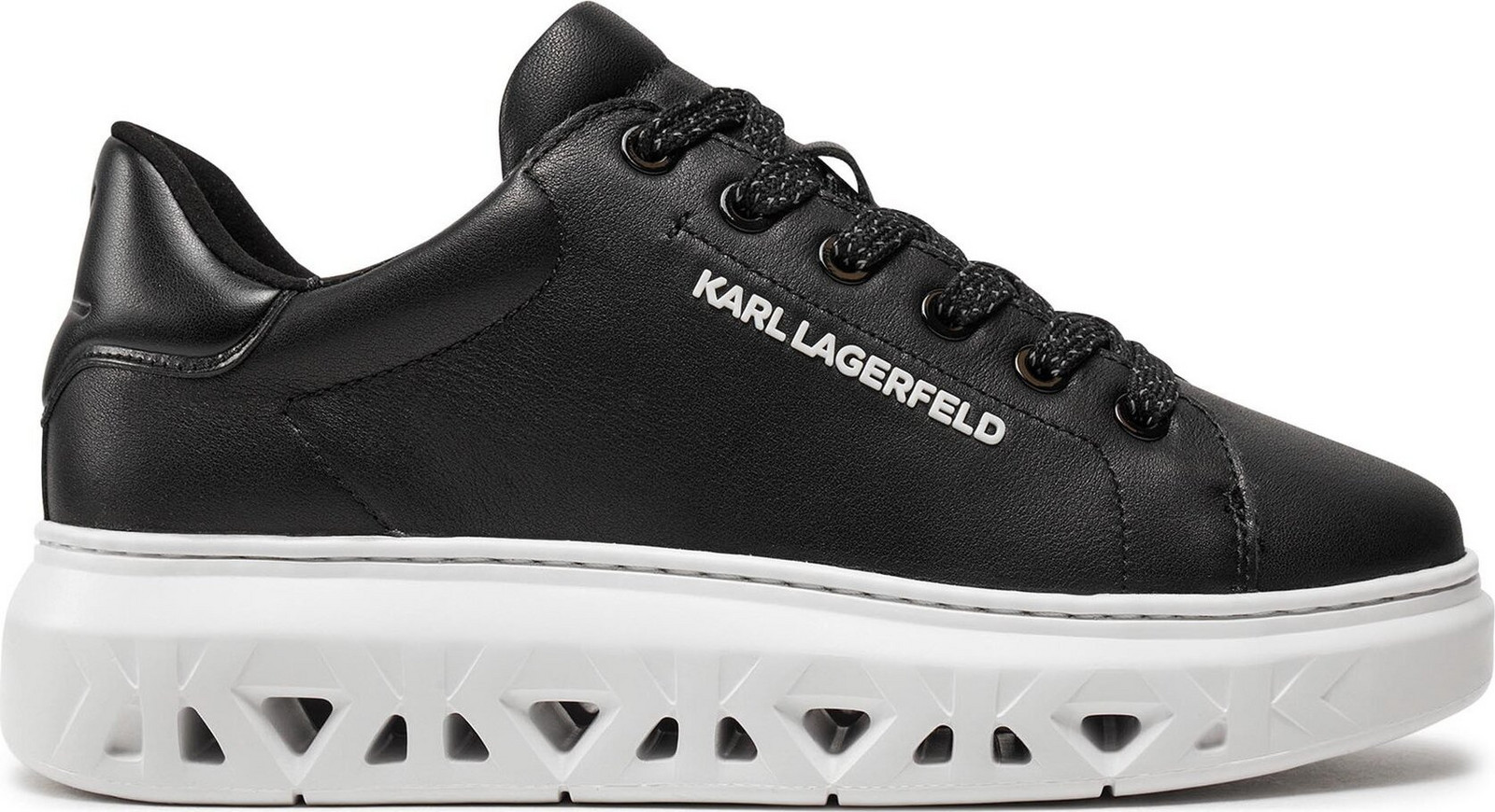 Sneakersy KARL LAGERFELD KL64519 Black Lthr 000