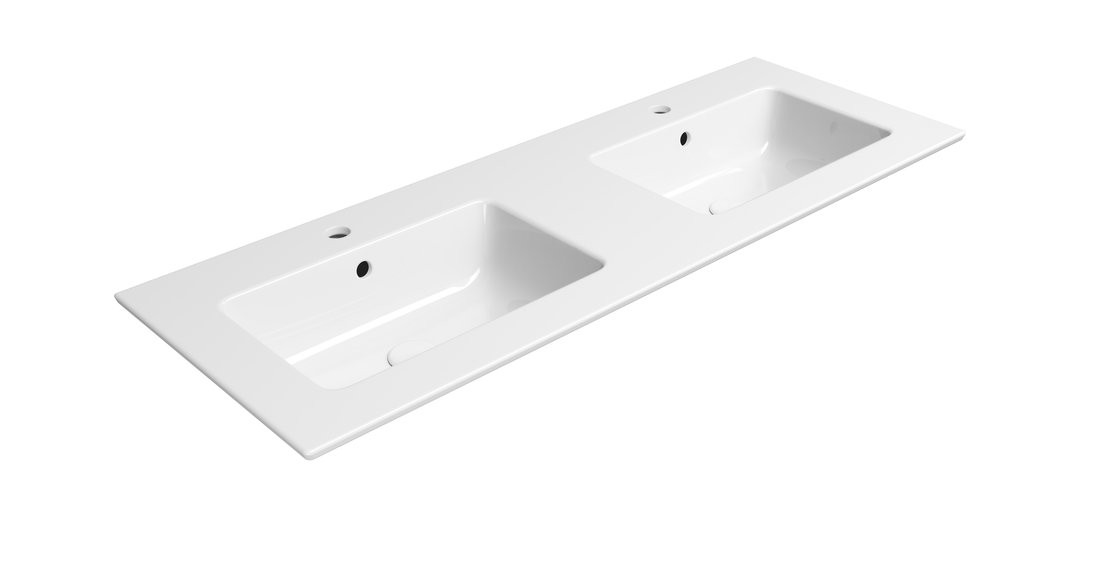 GSI PURA keramické dvojumyvadlo Slim 122x46cm, bílá ExtraGlaze