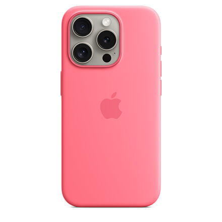 APPLE iPhone 15 ProMax Silicone Case with MS - Pink MWNN3ZM/A