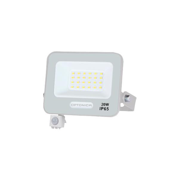 Optonica LED SMD reflektor IP65 bílé Body s čidlo 20W Teplá bílá