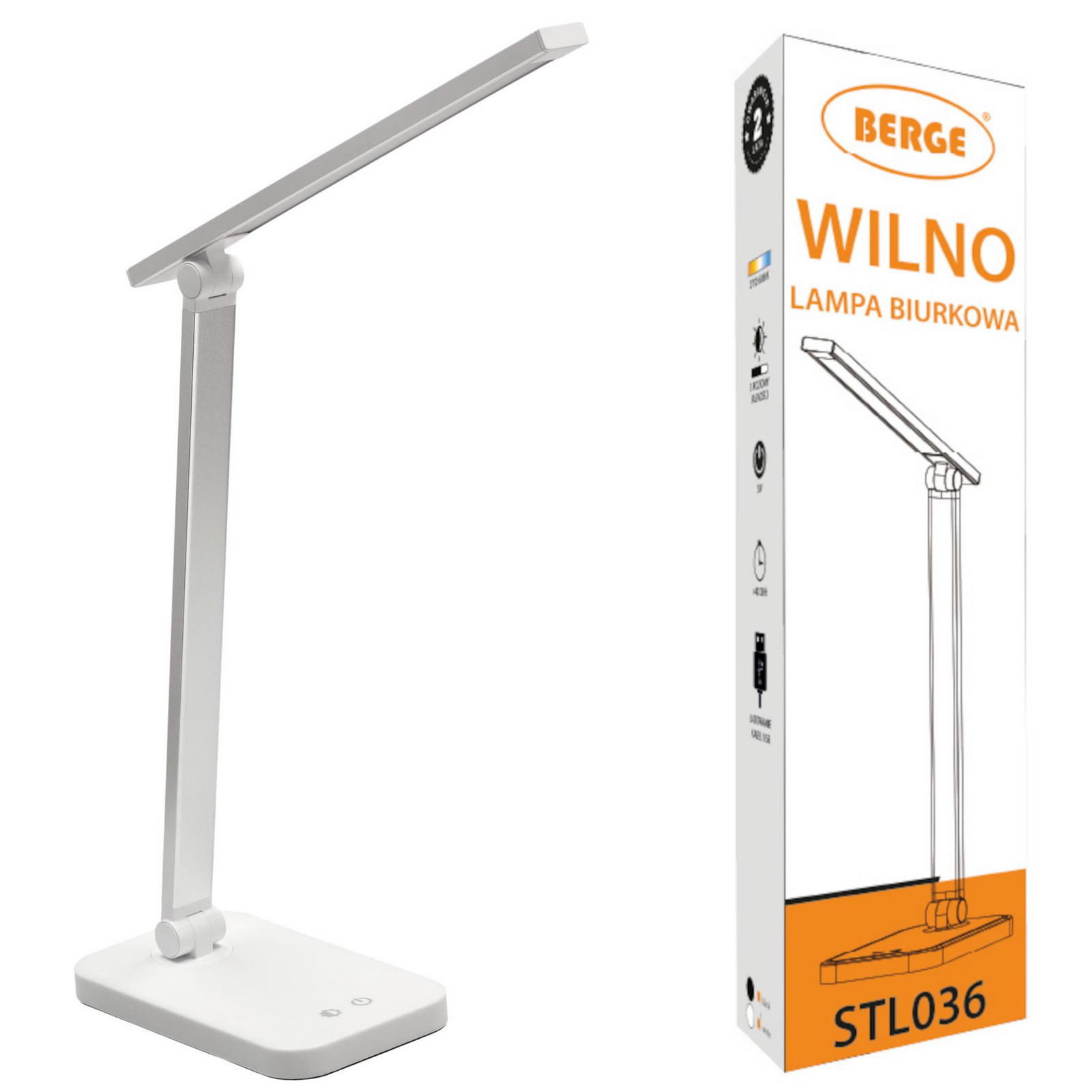 Berge Stolní LED lampa 5W WILNO bílá