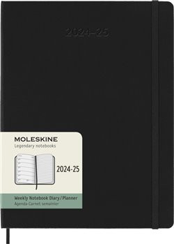 18měsíční plánovací zápisník Moleskine 2024-2025 tvrdý černý XL
