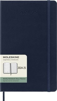 18měsíční plánovací zápisník Moleskine 2024-2025 tvrdý modrý L