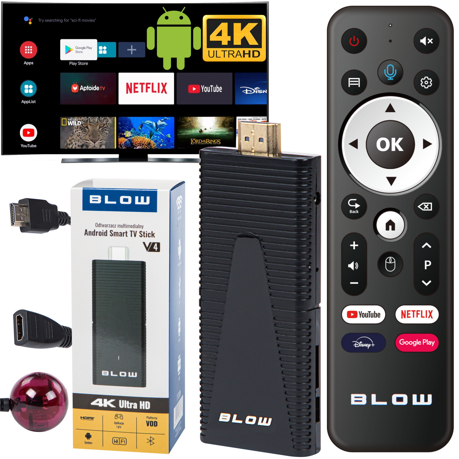 Multimediální Přehrávač Smart Tv Stick Box Bluetooth 4K Wifi Nástavec