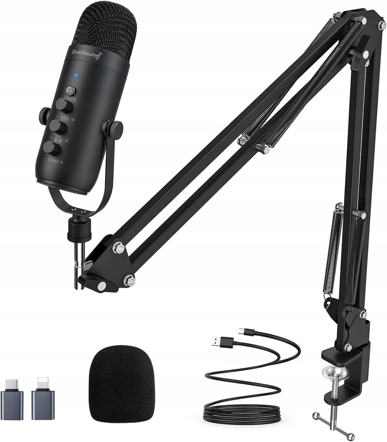Mikrofon ZealSound K66 lektor, pro streamování, Usb