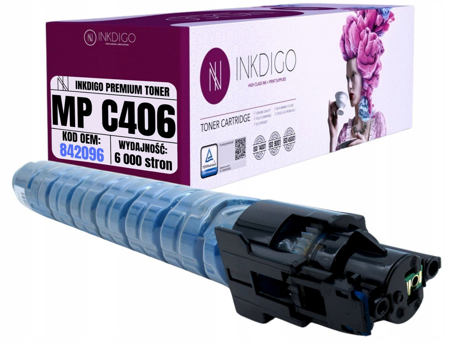 Toner pro tiskárny Ricoh MPC306 MPC307 MPC406 náhrada 842096