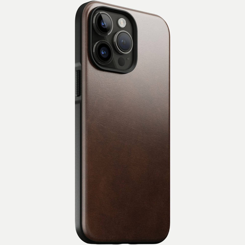 Nomad Kožený Pouzdro s MagSafe pro iPhone 15 Pro Zadní Kryt Case Kryt