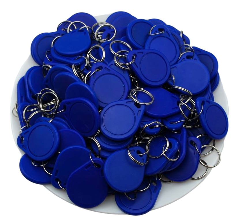 100 Ks Přívěsek Na Klíče Rfid Klíčenka 125kHz T5577 Programovatelná modrá