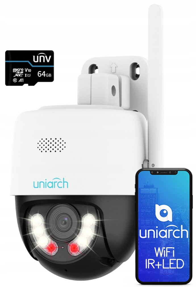 WiFi otočná kamera 3MPx Venkovní SuperHD Uniarch Dual Light karta 64Gb