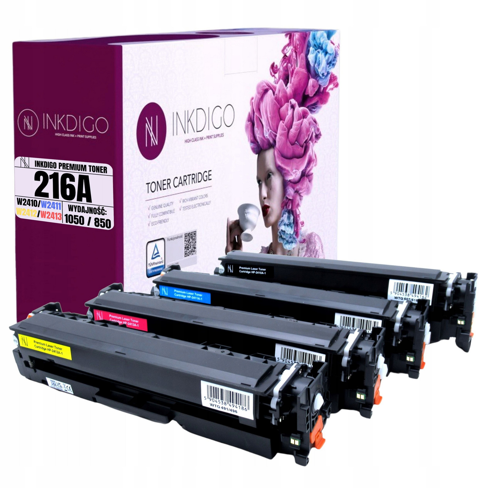 4x Náhrada W2410-W2413A Chipem pro Hp Color LaserJet M182n M183fw