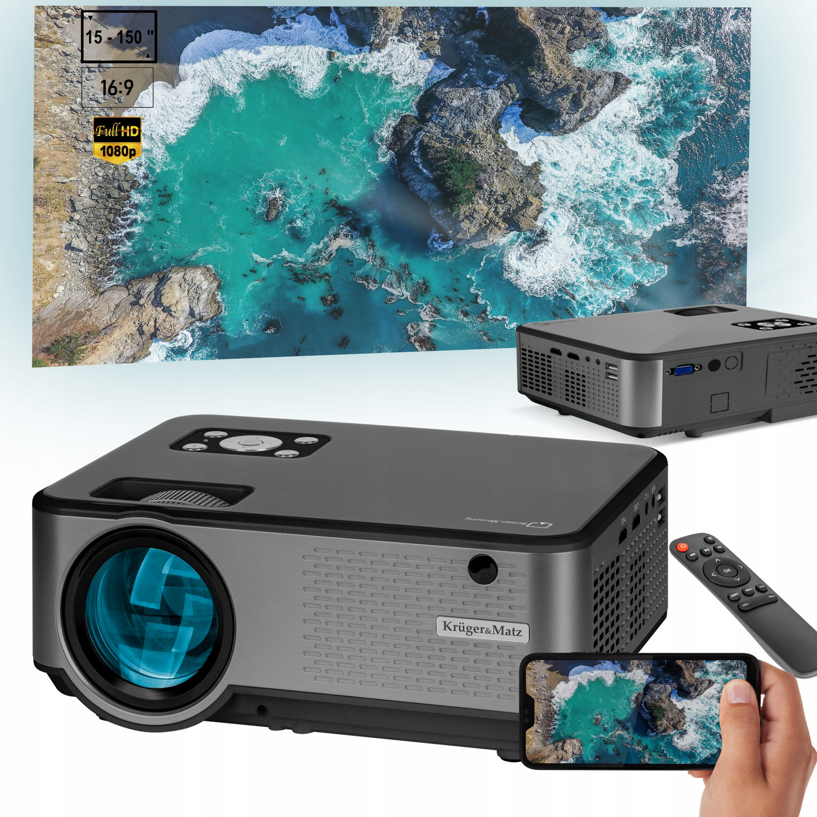 Full Hd WiFi Led projektor Usb 5000Lm 150