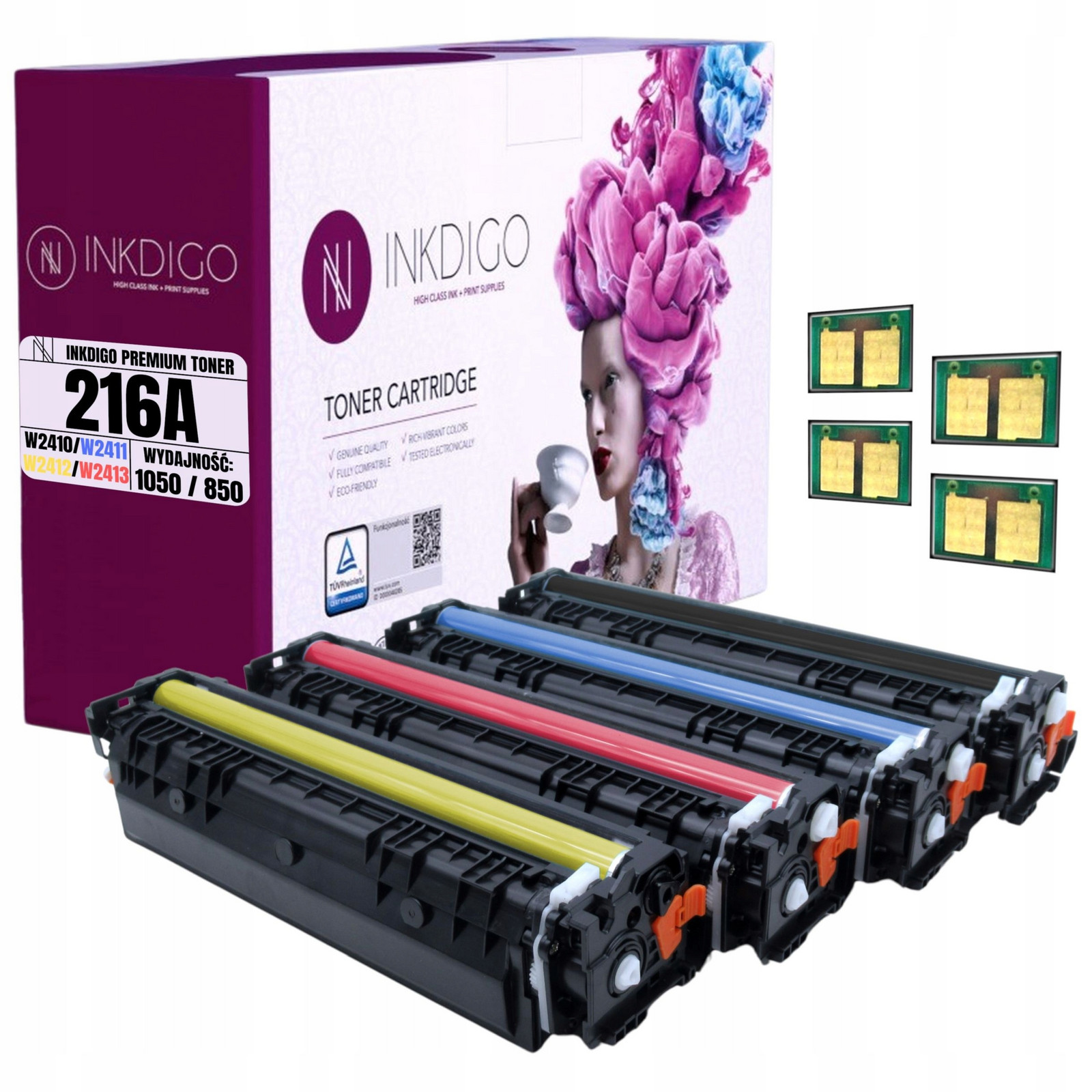 4x Náhradní toner s Čipem W2410-W2413A pro Hp Color LaserJet M155nw M183fw