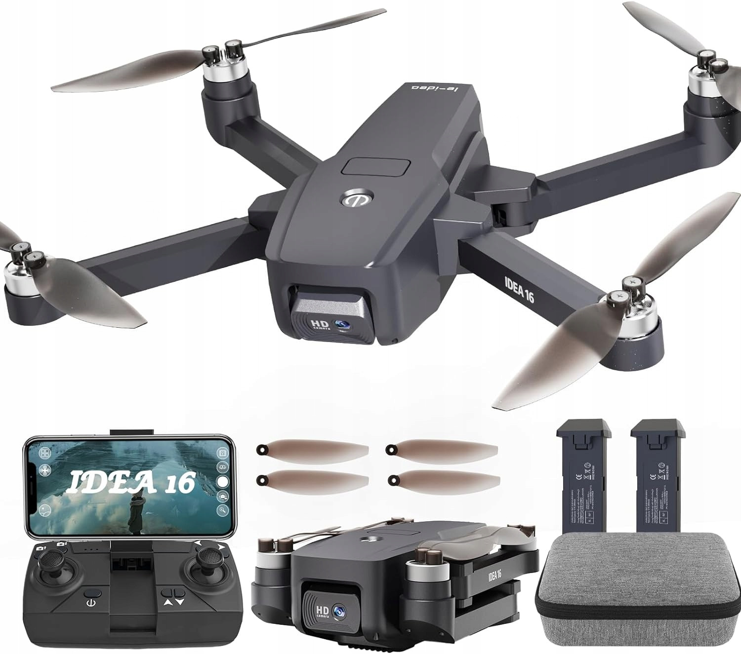 IDEA16P Dron s nastavitelnou kamerou, 5GHz WiFi Fpv Dron s 2 optickými kamerami