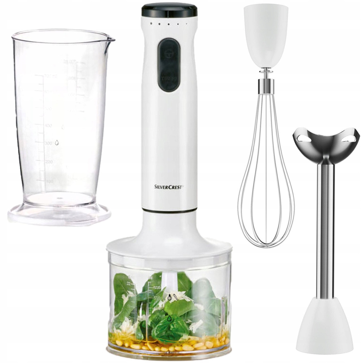 Tyčový mixér SilverCrest Ssms 600 E3 sekáček mixovací nádoba bílá