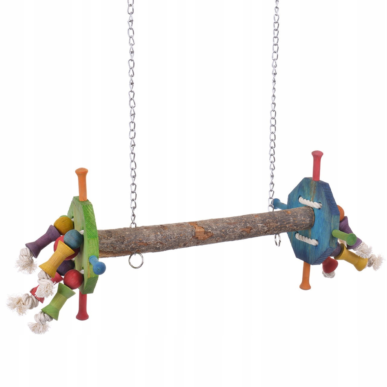 Giganciak |Velká dřevěná houpačka s hračkami| pro velké a střední papoušky
