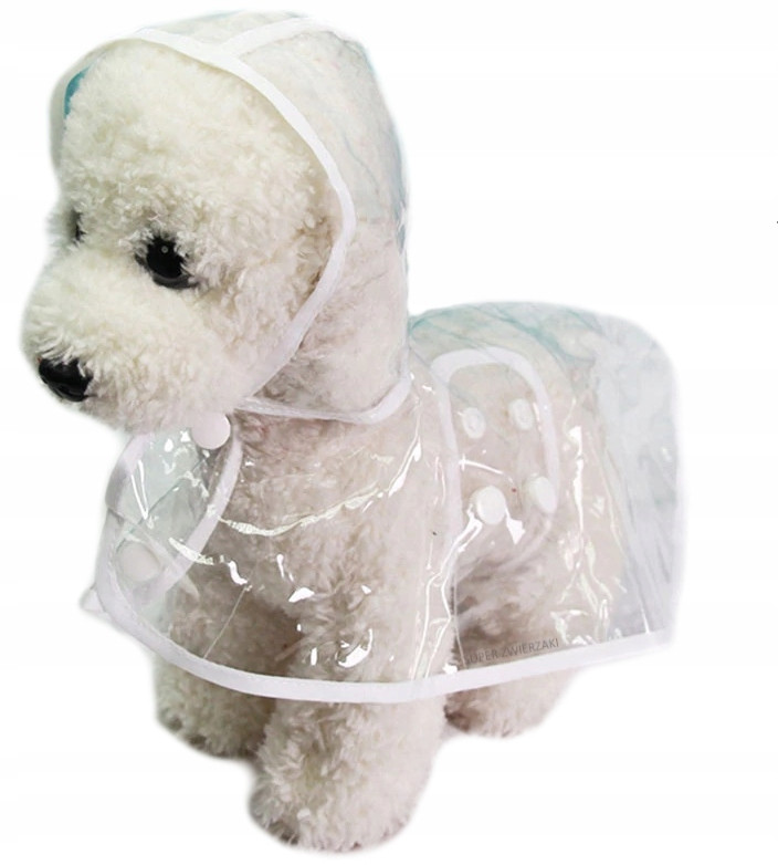 Bunda Pro Psa Do Deště S Kapucí Transparentní Kabát M