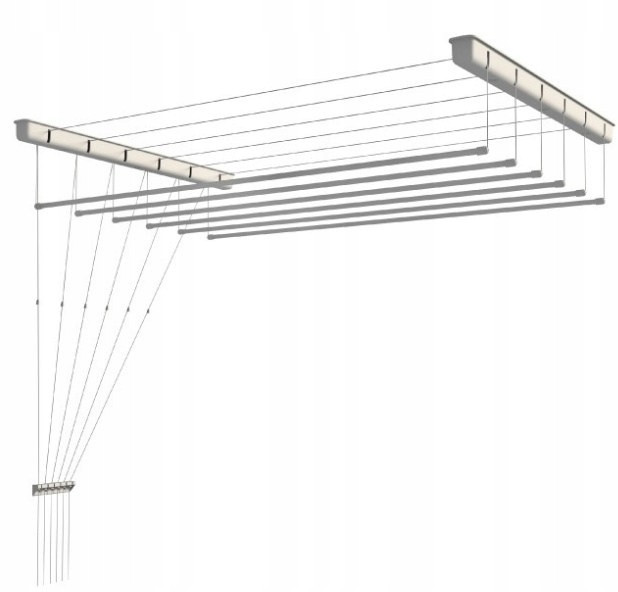 Sušák stropní 6 tyčí 140cm sušící bílá