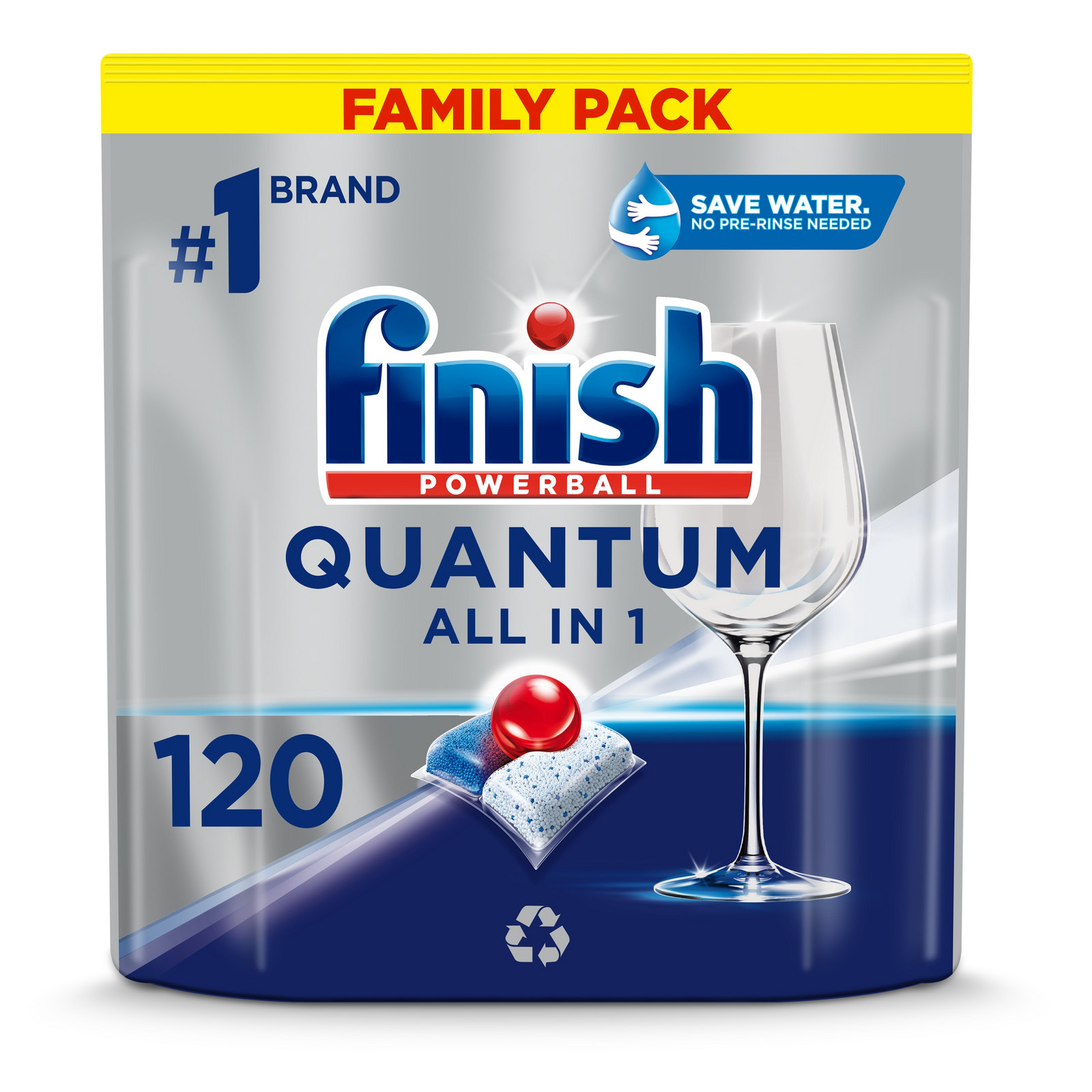 Kapsle Do Myčky ALL-IN-1 Quantum Regular Finish 120 Kusů