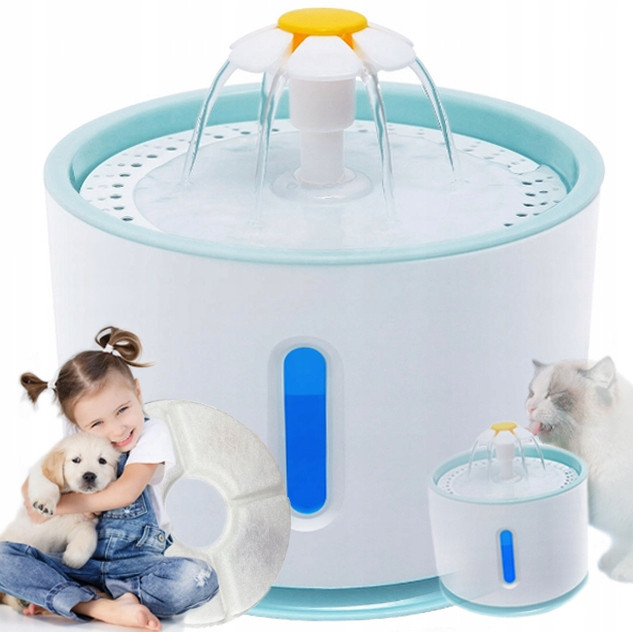 Fontána Krmítko Automatická Vodní Miska Zvířátka Kočičí Pes 2.4L