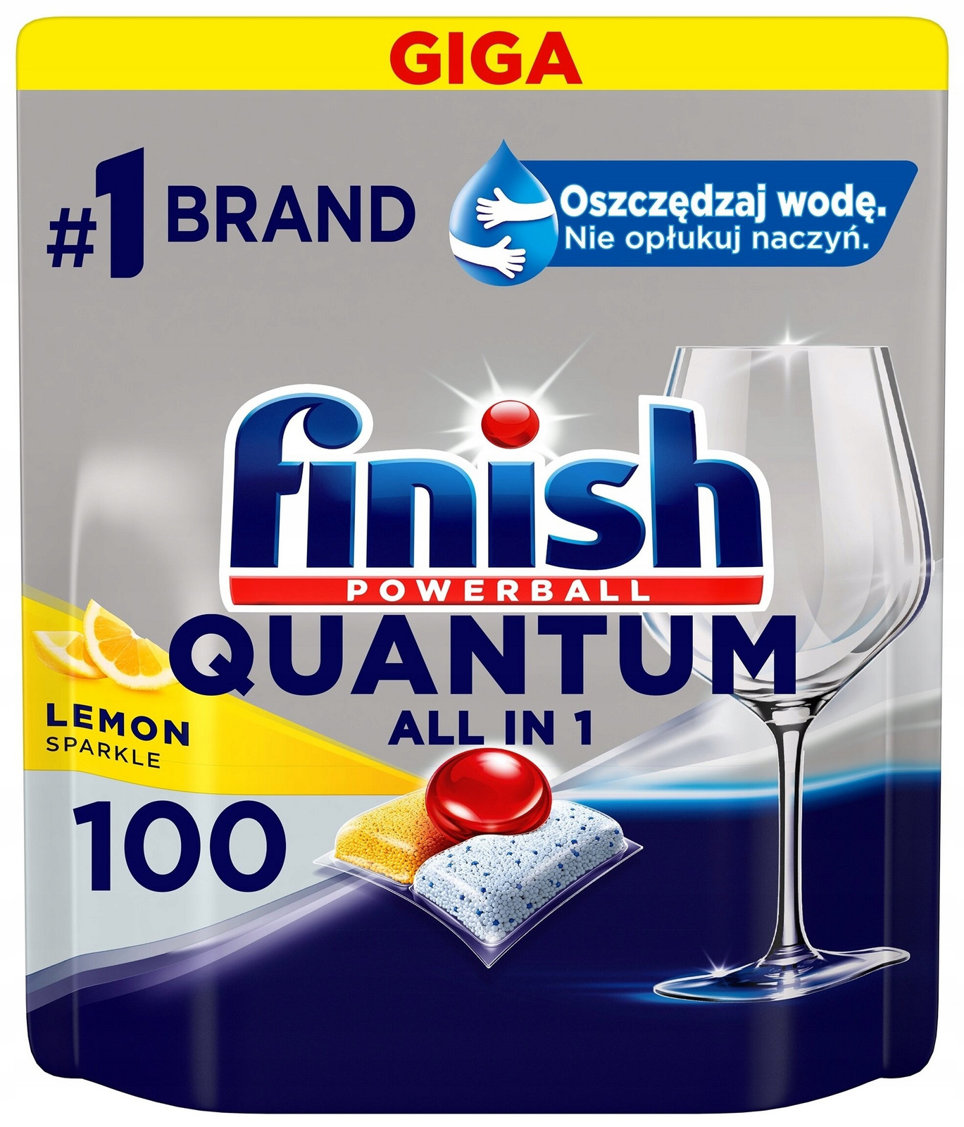 Finish Kapsle Do Myčky ALL-IN-1 Quantum Lemon Tablety 100 Kusů